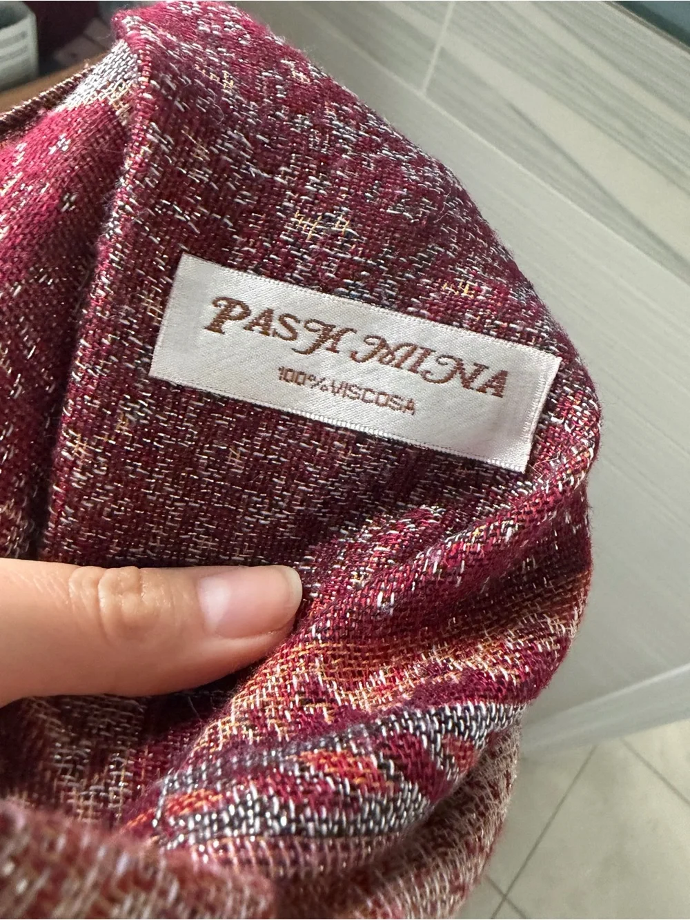 pashmina Coral and Light Blue Floral Paisley Throw